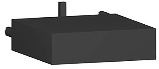 Une soupape noire rectangulaire, souvent utilisée dans les machines et les appareils. Elle présente une surface plate et des connexions latérales.