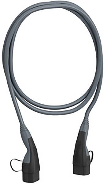 Câble électrique gris avec deux embouts noirs.