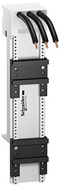 Connecteur électrique avec trois câbles noirs et le logo 'Schneider Electric' sur la face avant.