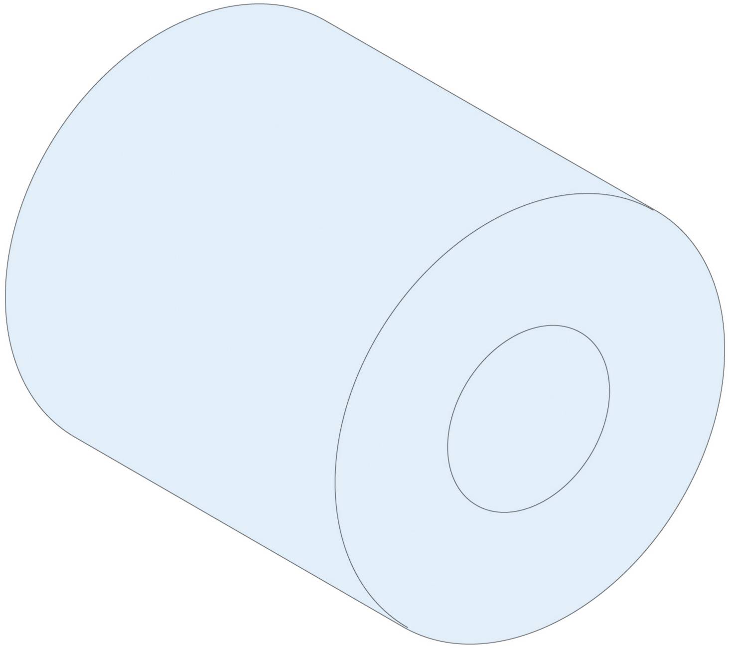 Cylindre bleu sur un fond blanc, représentant un dessin d'objet tridimensionnel simple.