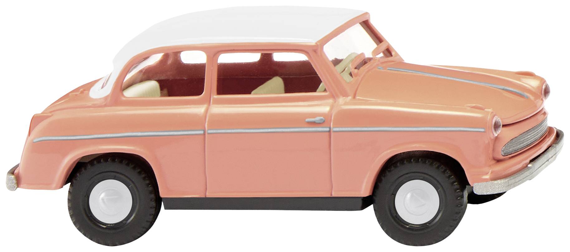 Wiking 0806 35 H0 Modèle réduit de voiture particulière Lloyd Alexander TS, rouge saumon avec toit blanc