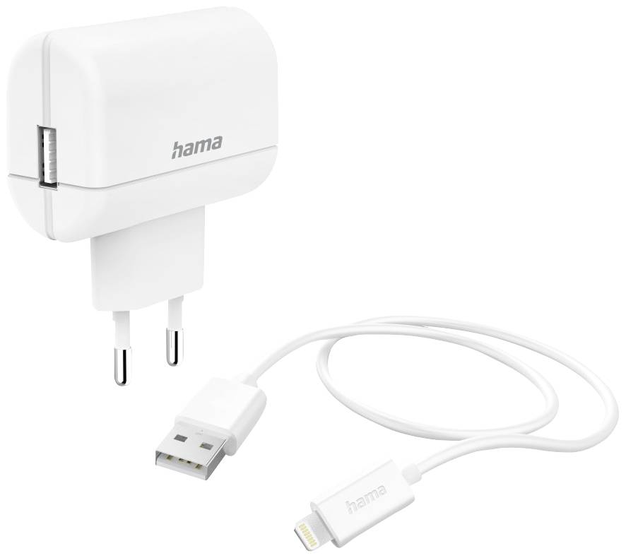 Hama Chargeur USB 12 W 1x USB-A, 1x Apple Lightning blanc intérieure