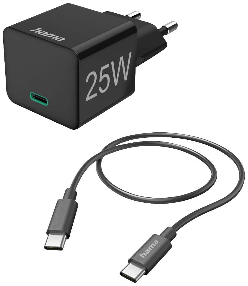 Hama Mini 25W Chargeur USB 25 W 1x USB-C® noir intérieure