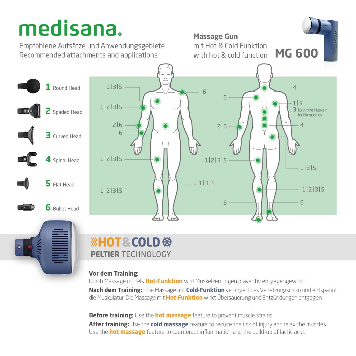 Medisana MG 600 Hot & Cold Pistolet de massage 25 W bleu