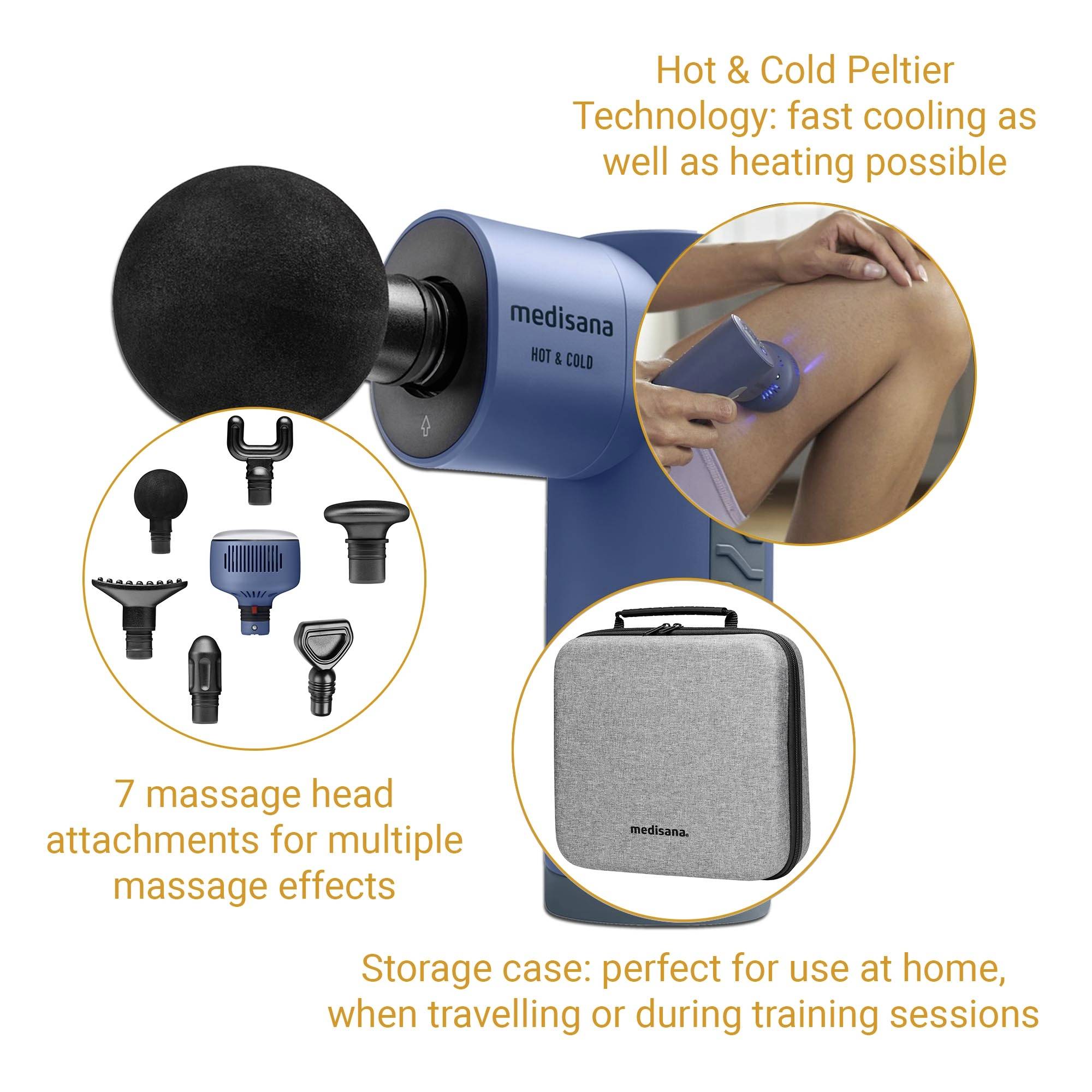 Medisana MG 600 Hot & Cold Pistolet de massage 25 W bleu