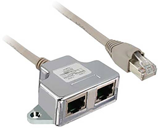 Un répartiteur Ethernet à deux ports avec une fiche RJ45 pour connecter des câbles réseau.
