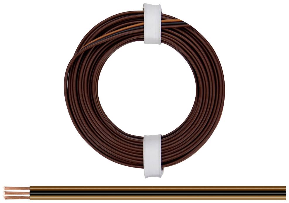 Donau Elektronik 325-818 Fil de câblage 3 x 0.25 mm² marron foncé, noir, marron clair 5 m