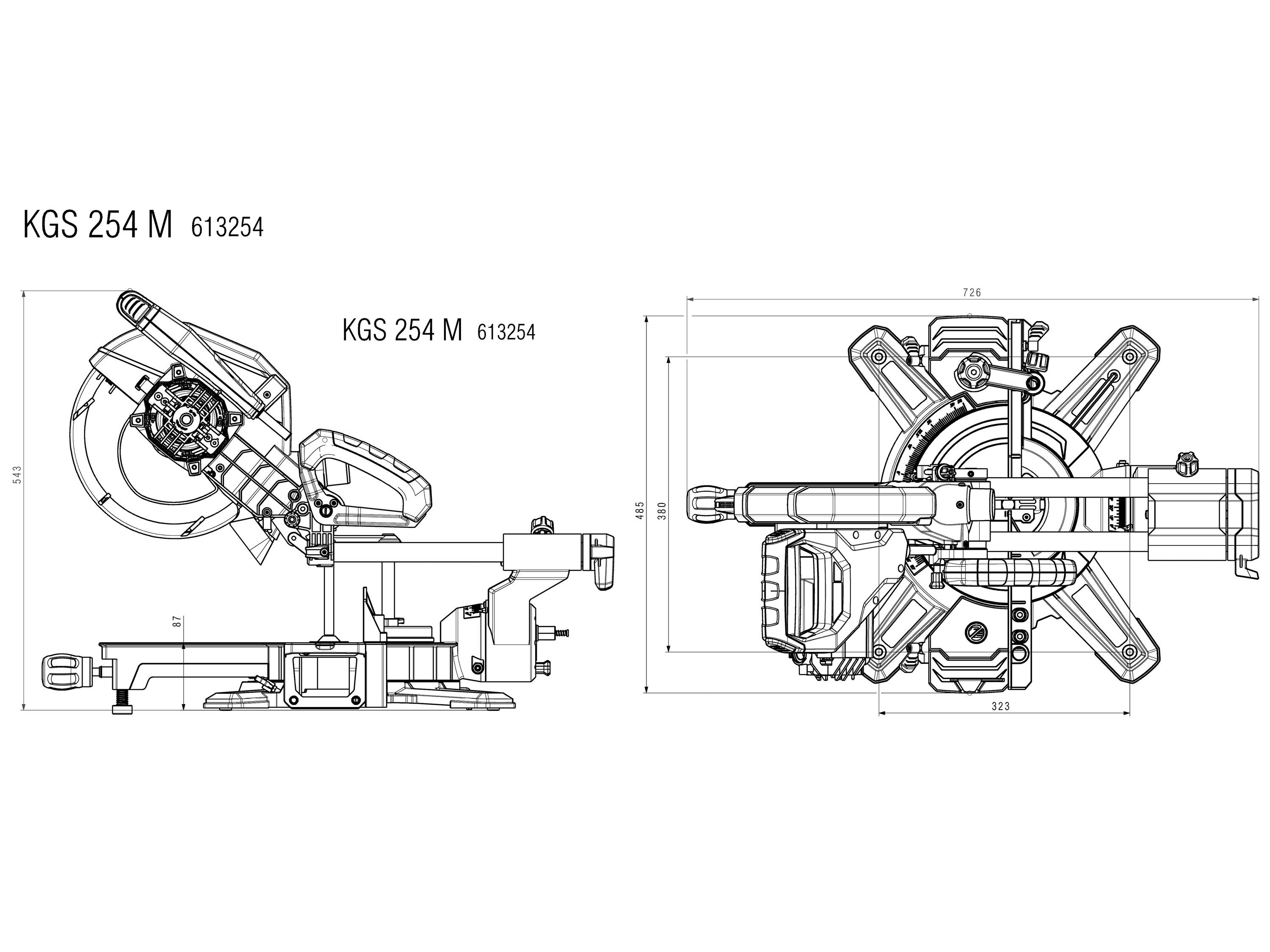 Metabo 613254900 Scie à onglet 254 mm 30 mm 1450 W