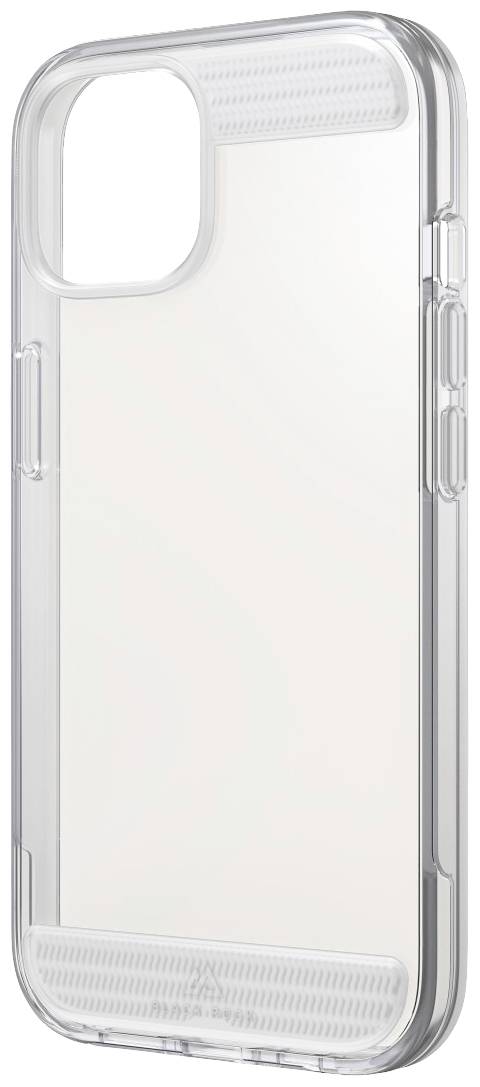 Coque de téléphone transparente, robuste, mettant en évidence les détails de protection aux coins.