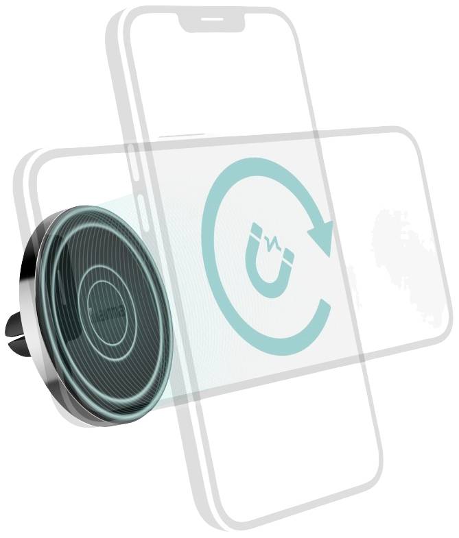 Hama MagLock grille de ventilation Support de téléphone portable pour voiture pivotant à 360°