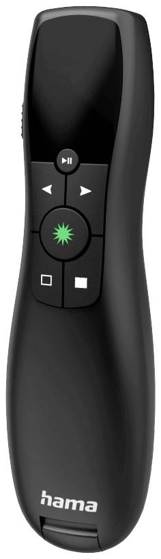 Hama Greenlight-Pointer, 4in1 radio Télécommande de présentation sans fil avec pointeur laser, Ecran intégré