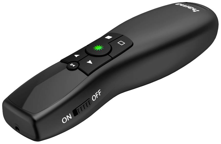 Hama Greenlight-Pointer, 4in1 radio Télécommande de présentation sans fil avec pointeur laser, Ecran intégré
