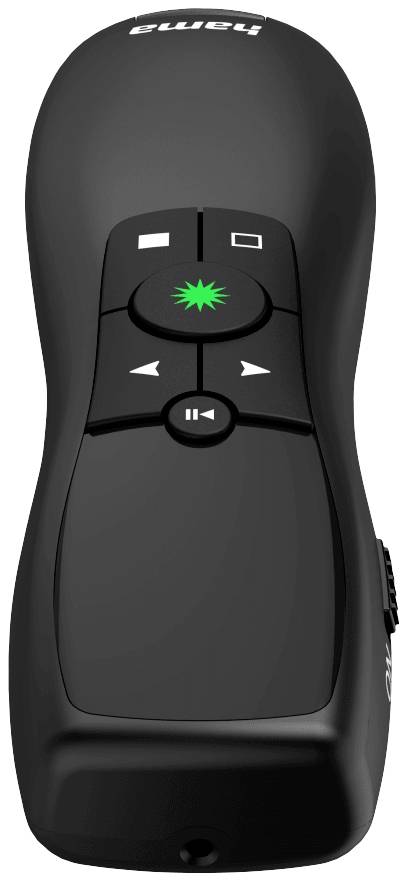 Hama Greenlight-Pointer, 4in1 radio Télécommande de présentation sans fil avec pointeur laser, Ecran intégré