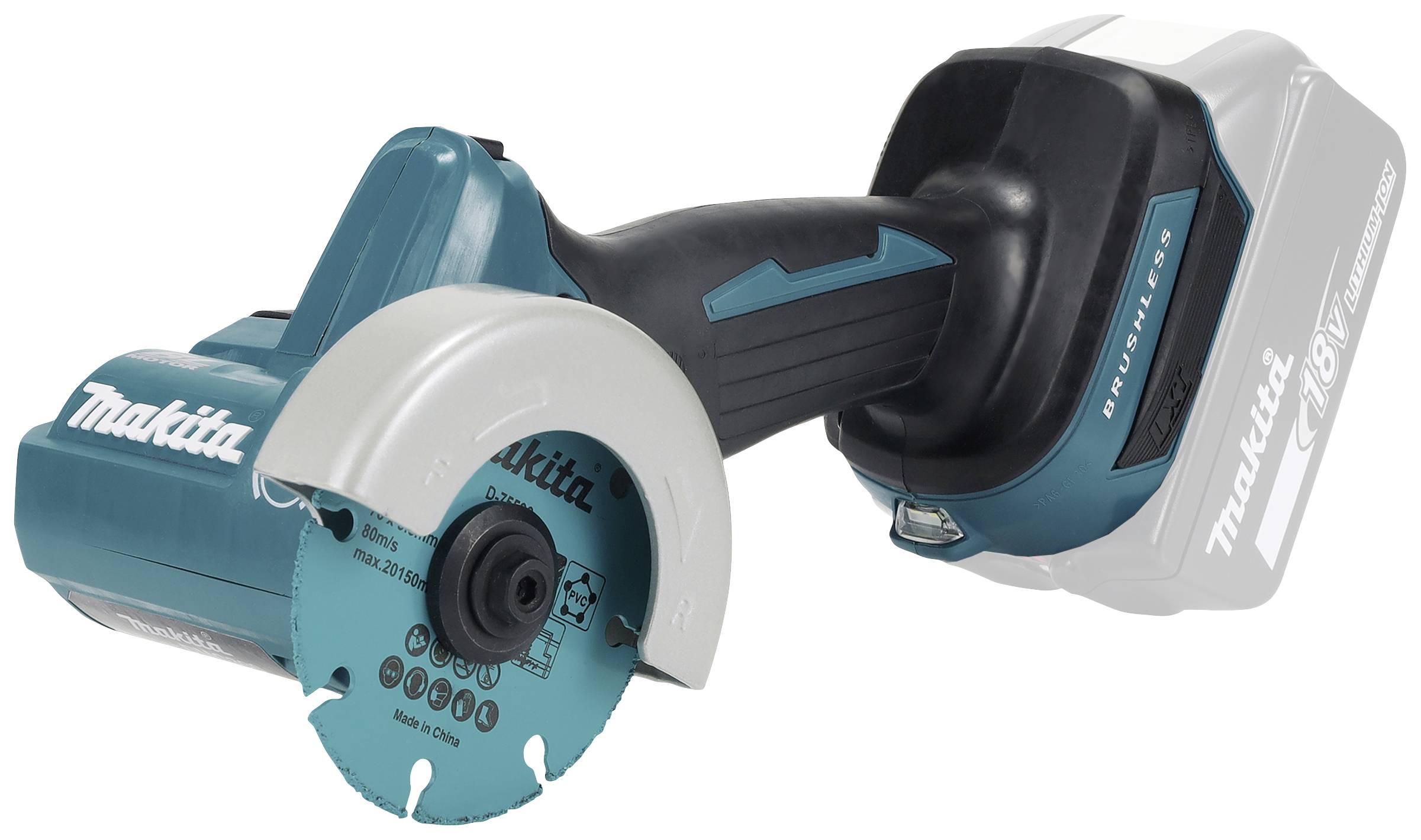 Meuleuses d'angle sans fil en bleu et noir avec batterie et disque. Adaptées aux travaux de bricolage.
