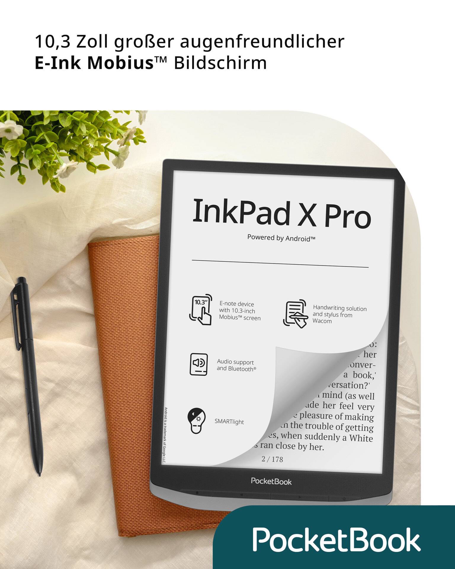 PocketBook InkPad X Pro Liseuse 26.2 cm (10.3 pouces) gris