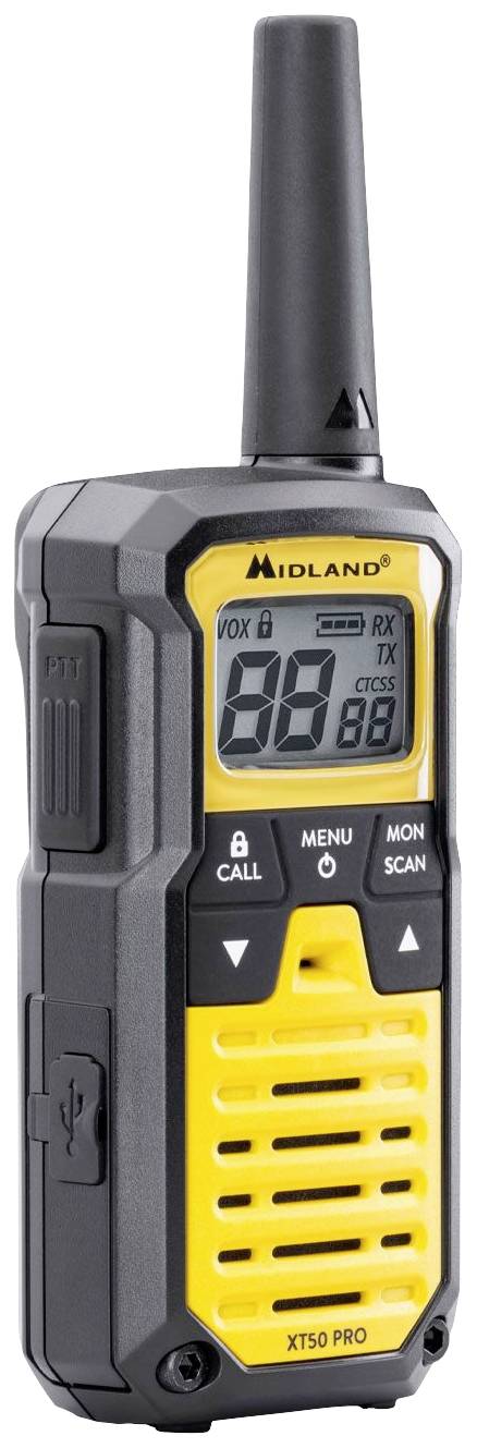 Midland XT50 Pro Koffer Gelb C1464.01 Talkie-walkie LPD/PMR jeu de 2