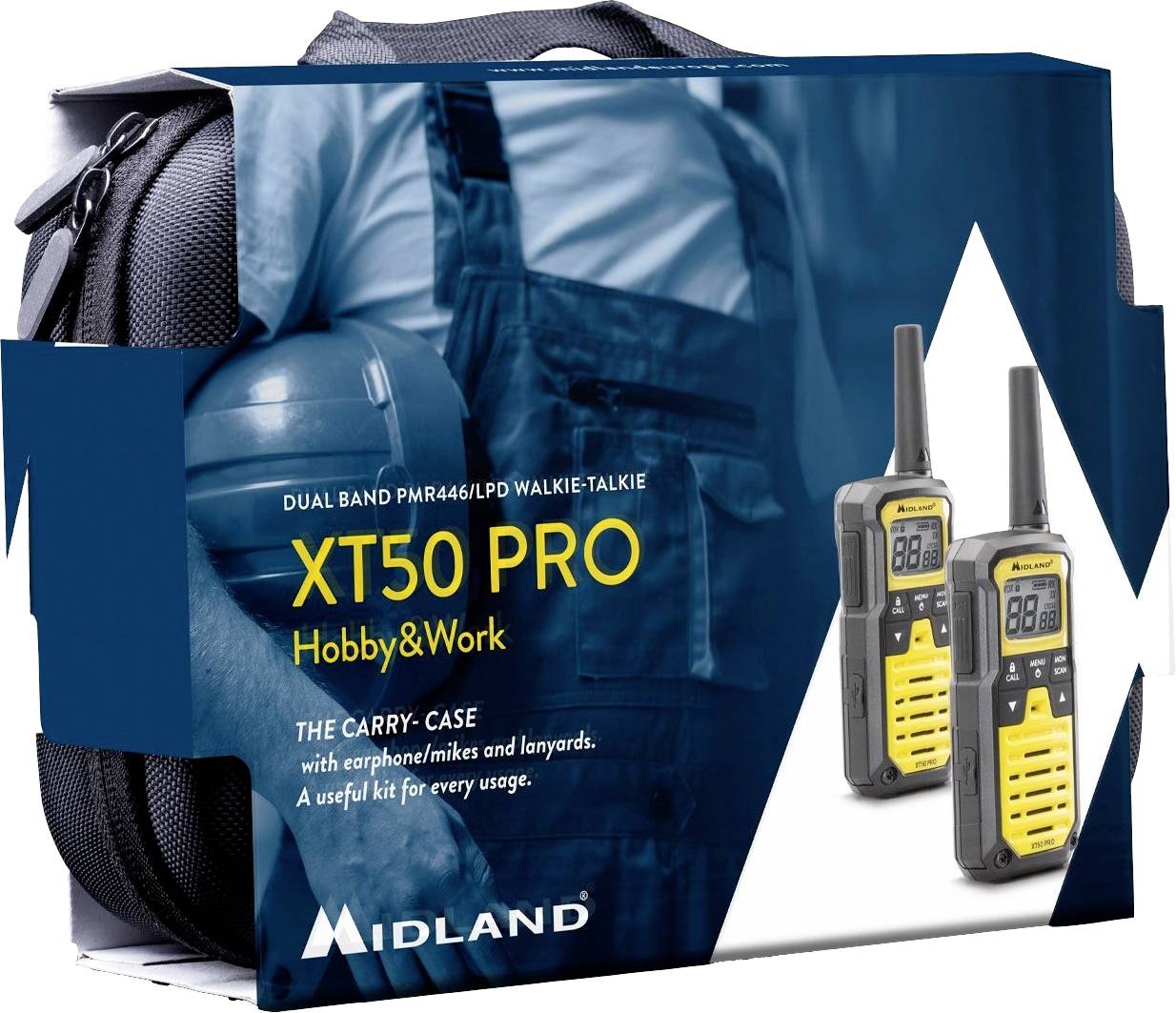 Midland XT50 Pro Koffer Gelb C1464.01 Talkie-walkie LPD/PMR jeu de 2