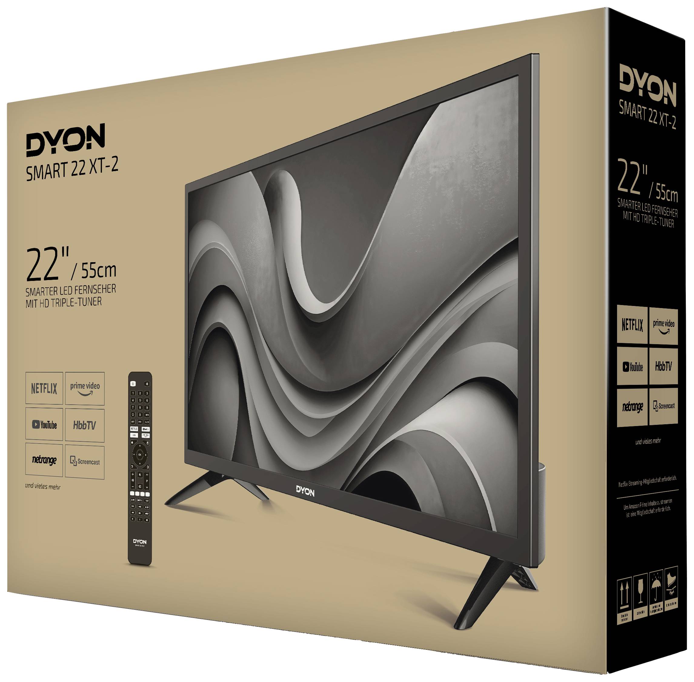 Dyon Smart 22 XT-2 Téléviseur LED 55 cm 22 pouces CEE E (A - G) CI+, DVB-C, DVB-S2, DVB-T2, Full HD, Smart TV, Wi-Fi noir