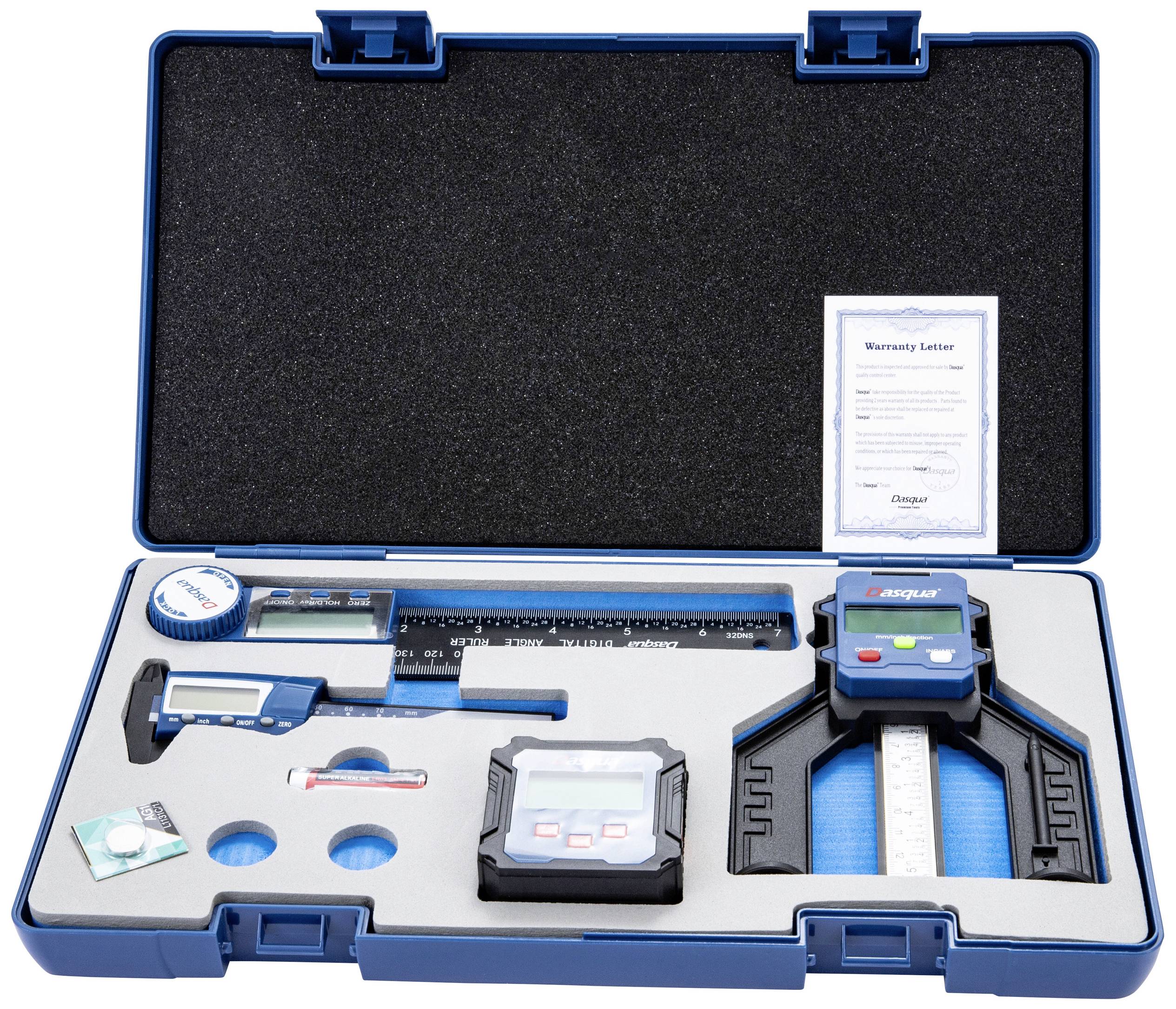 Dasqua 8300-0095 + 8511-0060 Set d'outils de mesure 4 pièces