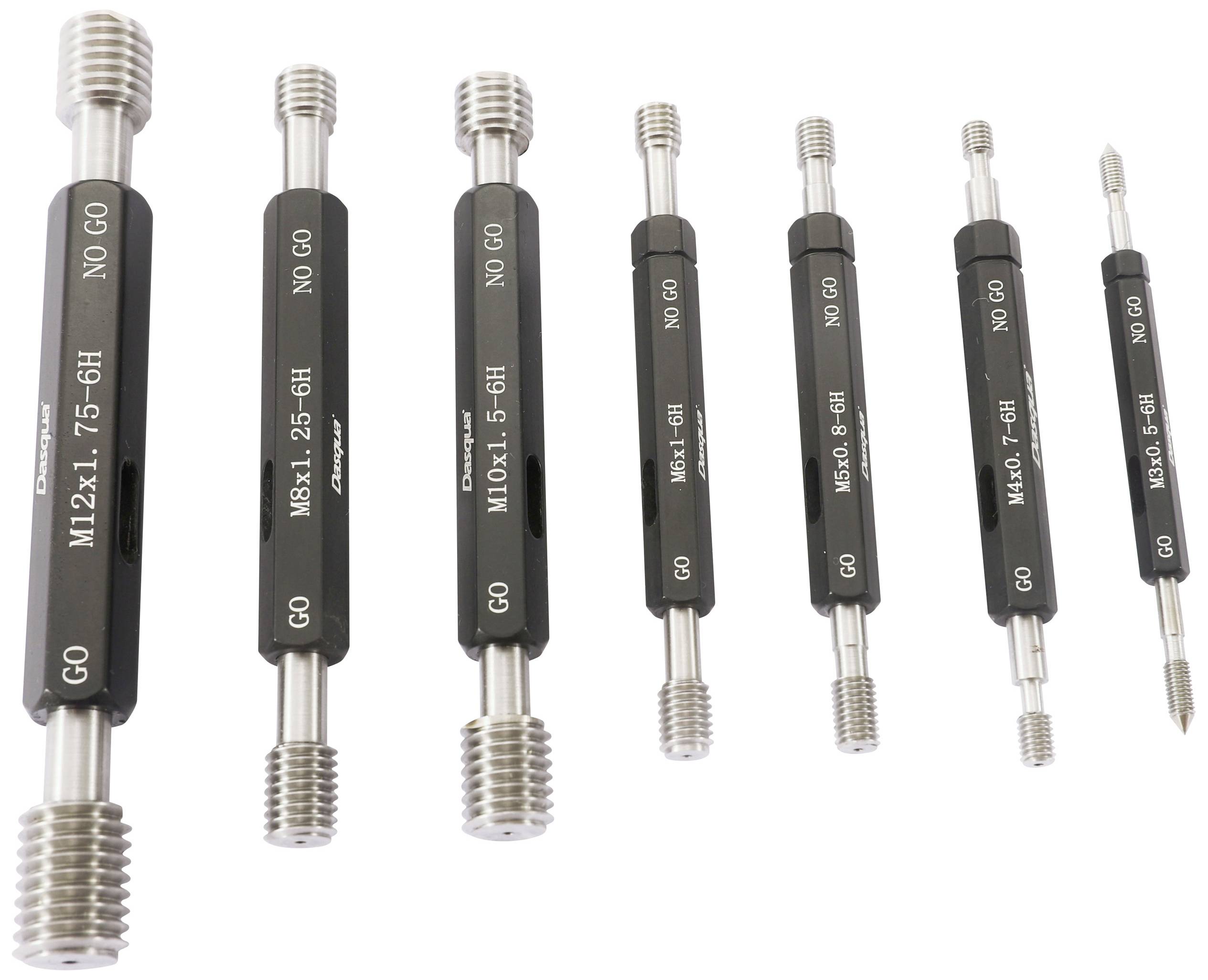 Dasqua 6311-3202 Jeu de 7 embouts filetés, mandrin d'apprentissage Go et no-Go