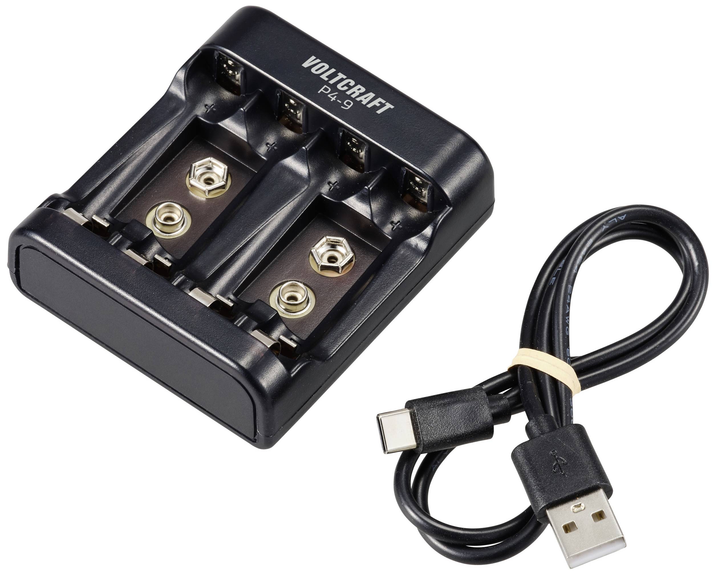 VOLTCRAFT P4-9 Chargeur de piles rondes NiMH LR03 (AAA), LR6 (AA), 6LR61 (9 V)