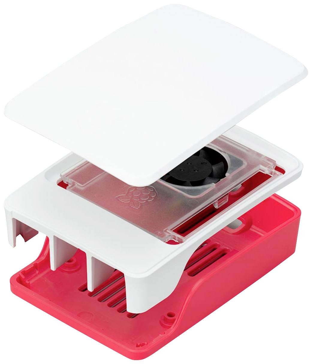 Raspberry Pi® Boîtier pour ordinateur monocarte convient pour: Raspberry Pi® 5 B rouge, blanc