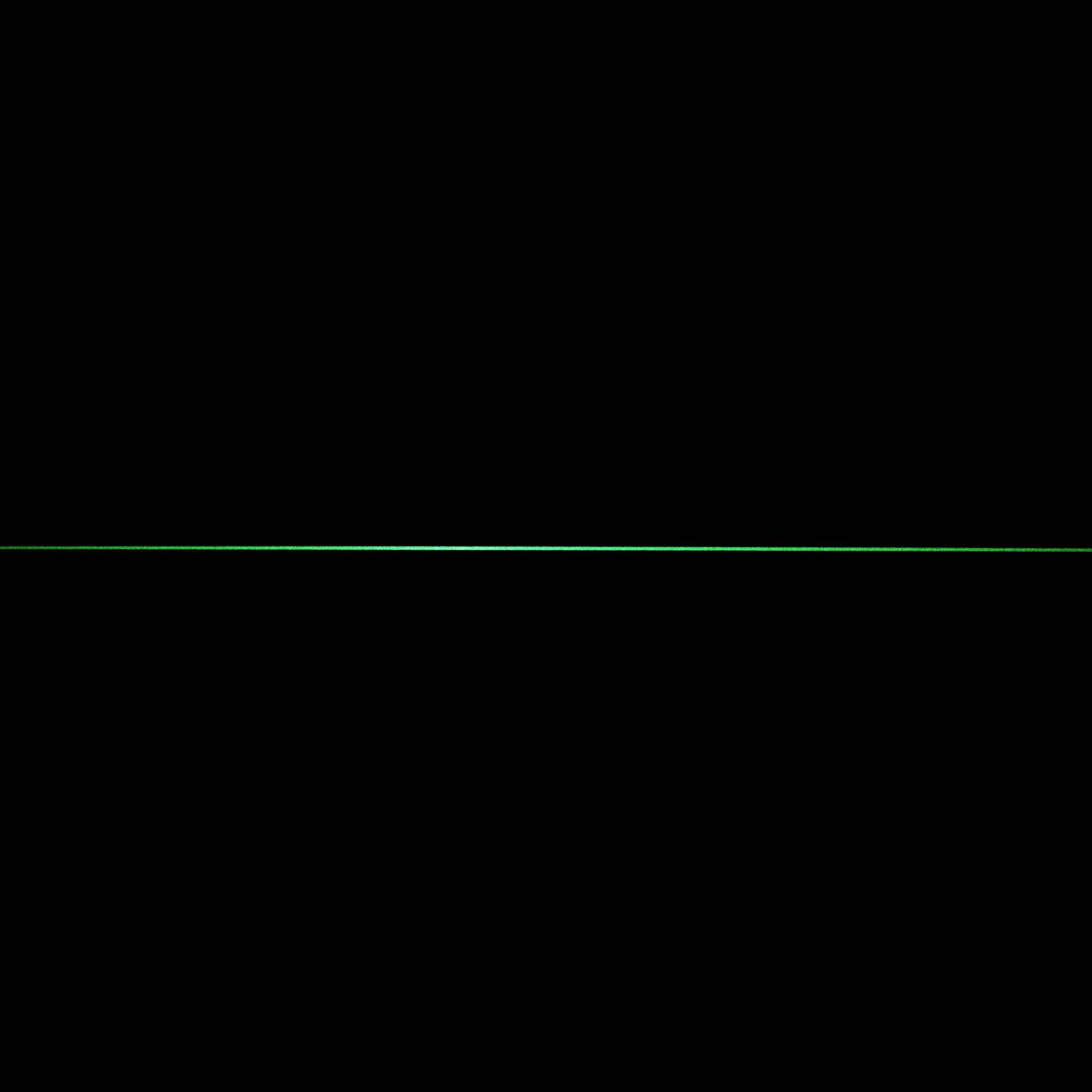Une fine ligne horizontale verte sur un fond noir.