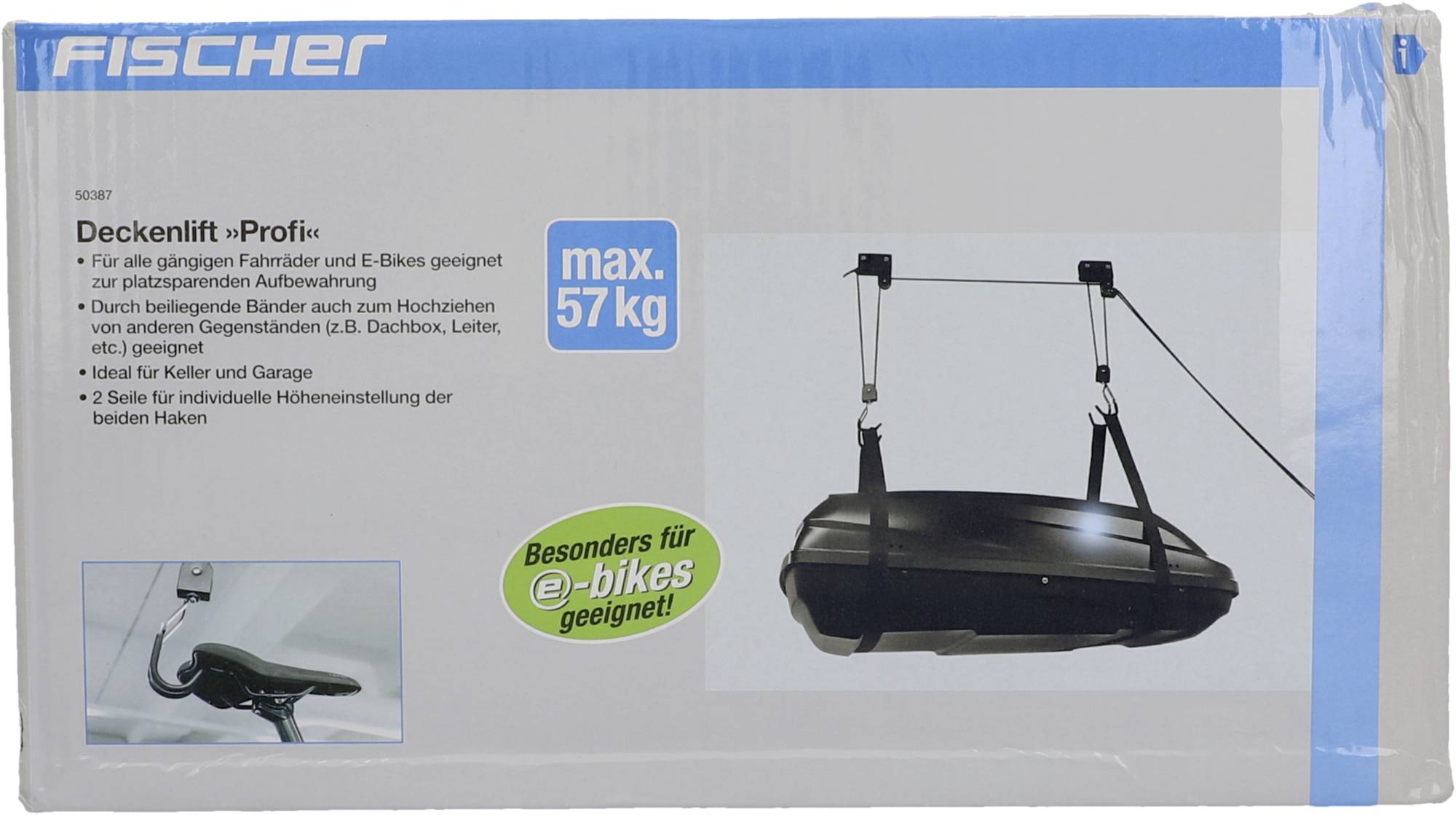 FISCHER FAHRRAD 50387 Support à vélo pour plafond Nombre de positions réglables=1 noir