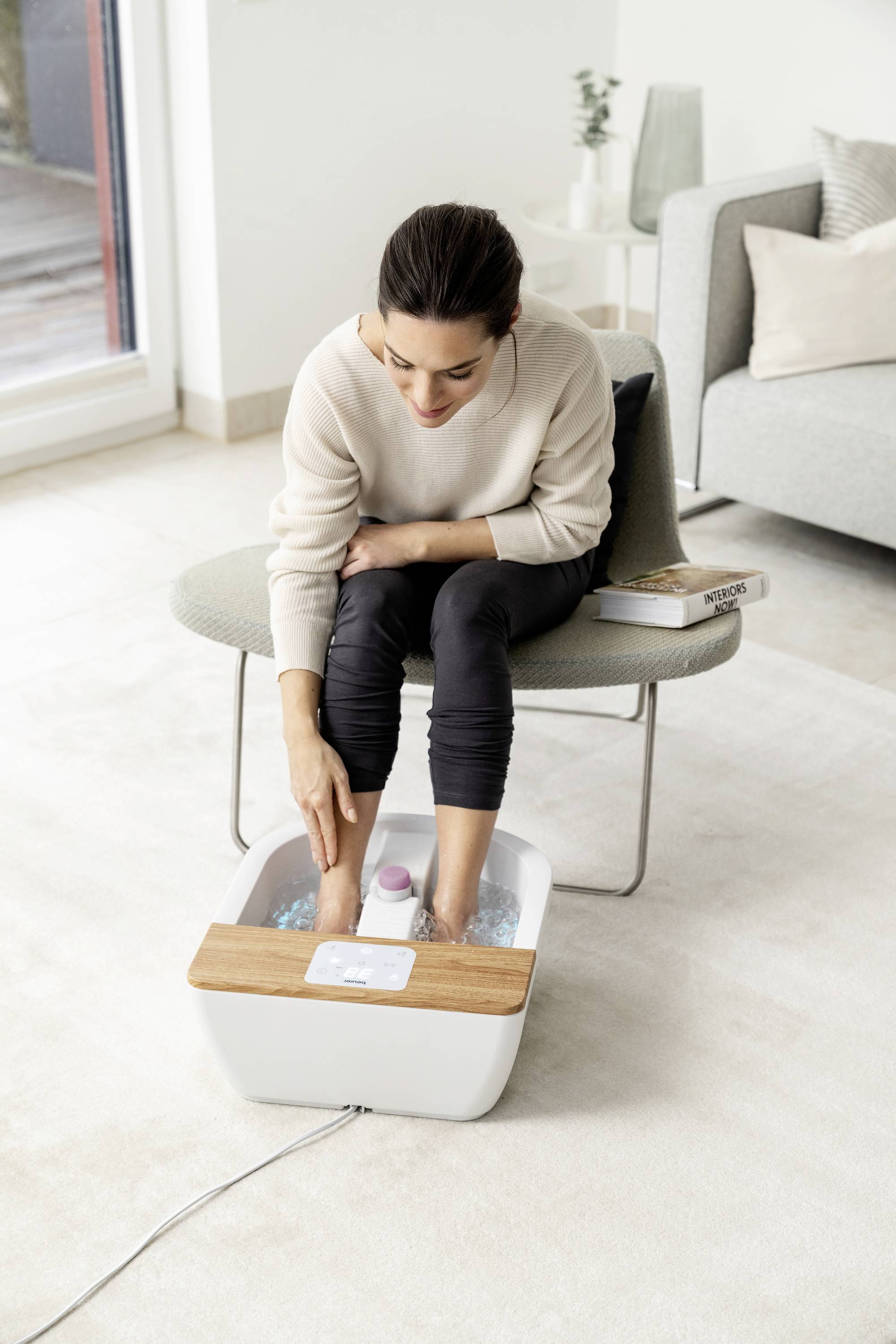 Beurer FB 65 Bain de pieds à remous 650 W blanc, bois