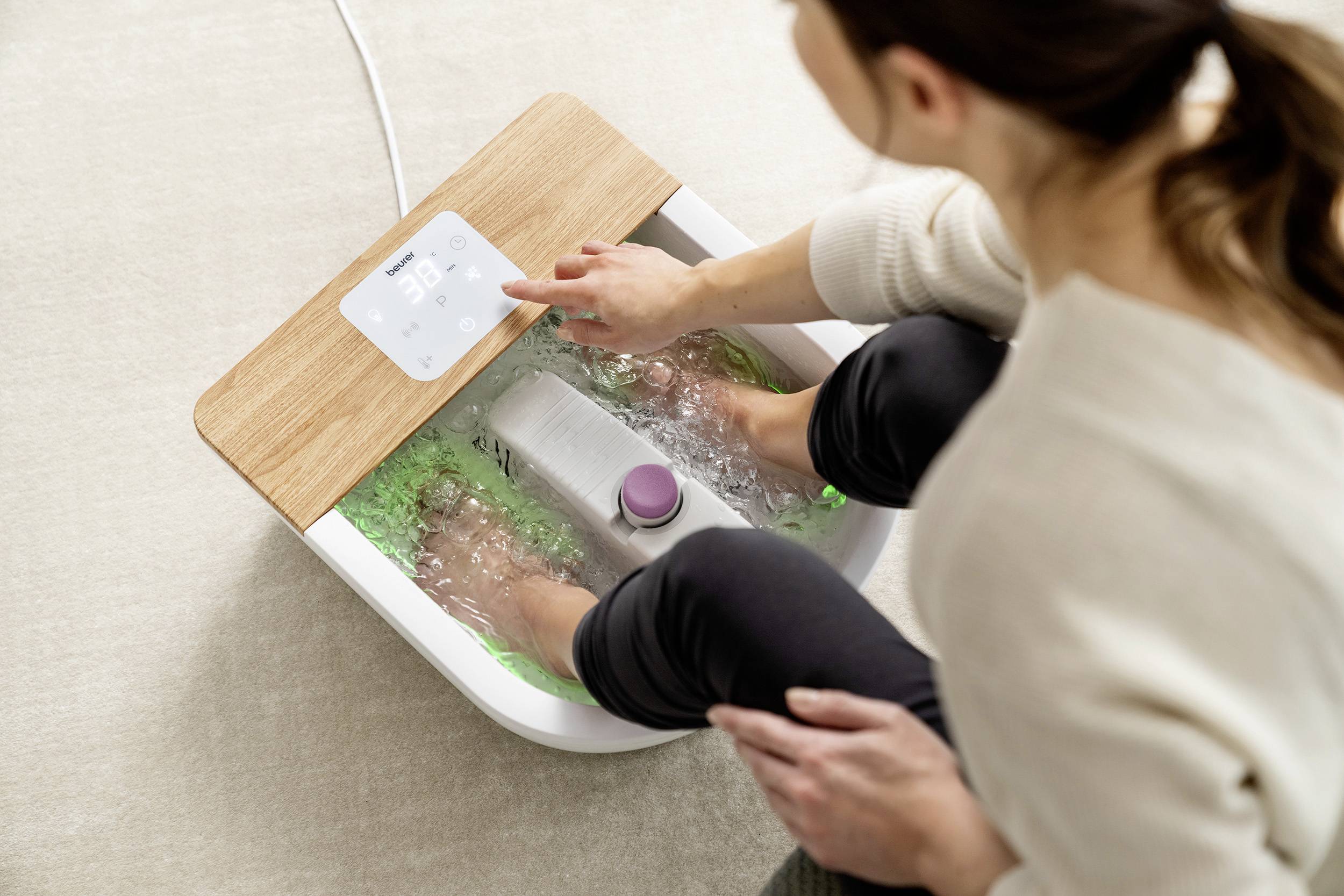 Beurer FB 65 Bain de pieds à remous 650 W blanc, bois