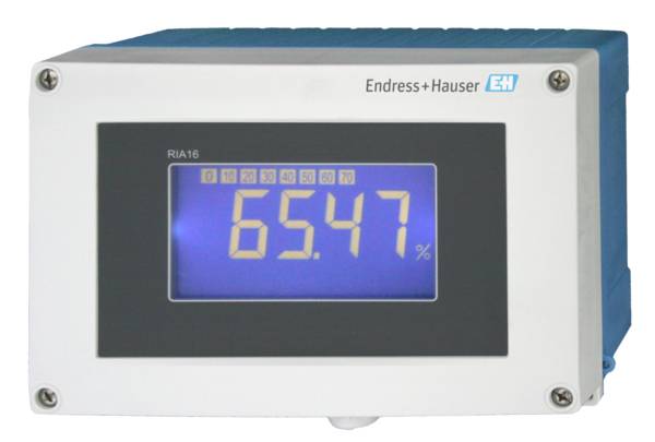 Afficheur numérique indiquant '65,47%'. Nom de marque Endress+Hauser en haut à droite. Adapté pour la surveillance des valeurs de processus.