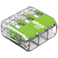 WAGO 221-423 221 Borne de raccordement flexible: 0.14-4 mm² rigide: 0.2-4 mm² Nombre de pôles: 3 50 pc(s) transparent, vert WAGO 221-423 221 Borne de raccordement flexible: 0.14-4 mm² rigide: 0.2-4 mm² Nombre de pôles: 3 50 pc(s) transparent, vert