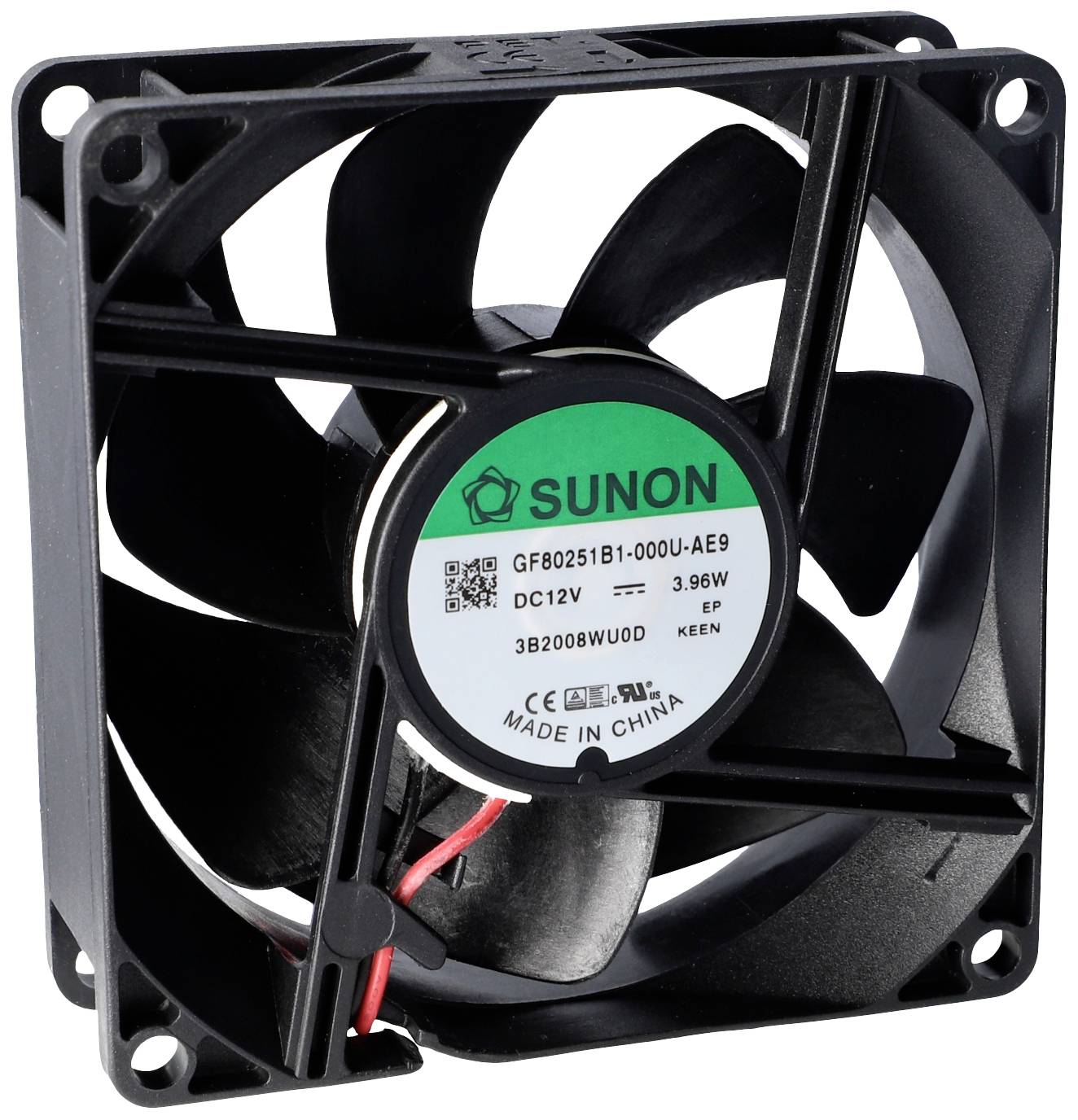 Sunon GE80252B3-000U-AE9 Ventilateur axial 24 V/DC 90.02 m³/h (L x l x H) 25 x 80 x 80 mm