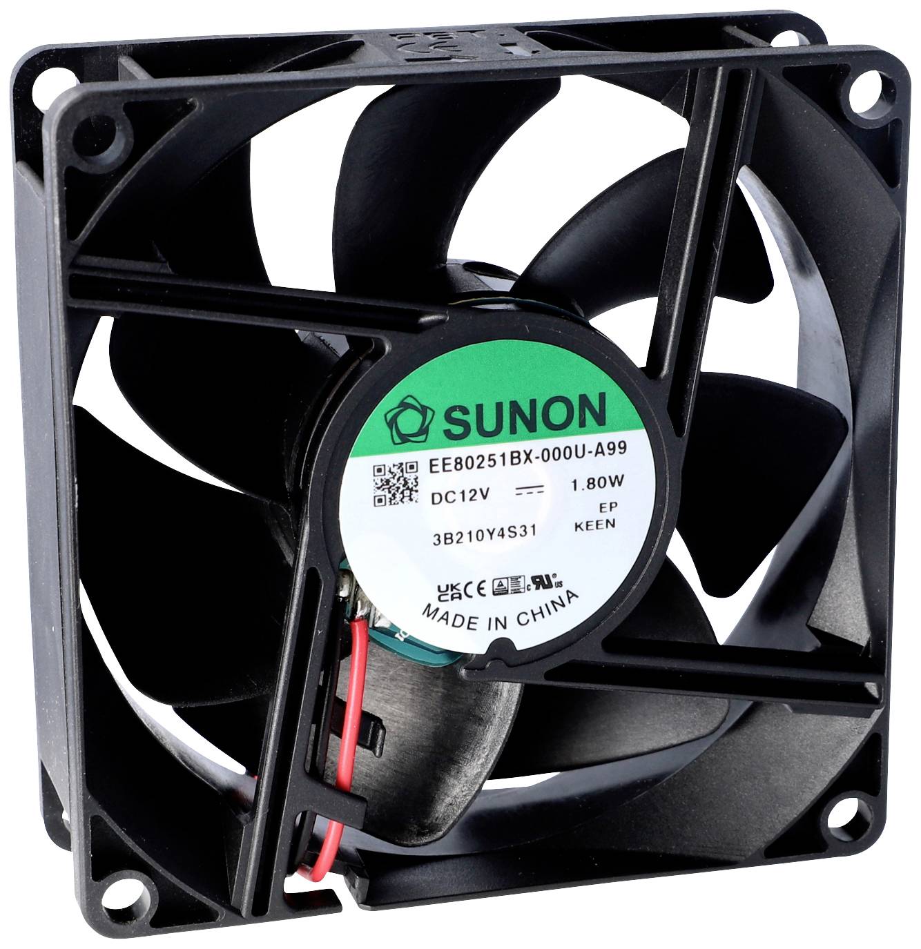 Sunon MF80251V2-1000U-A99 Ventilateur axial 12 V/DC 62.84 m³/h (L x l x H) 25 x 80 x 80 mm