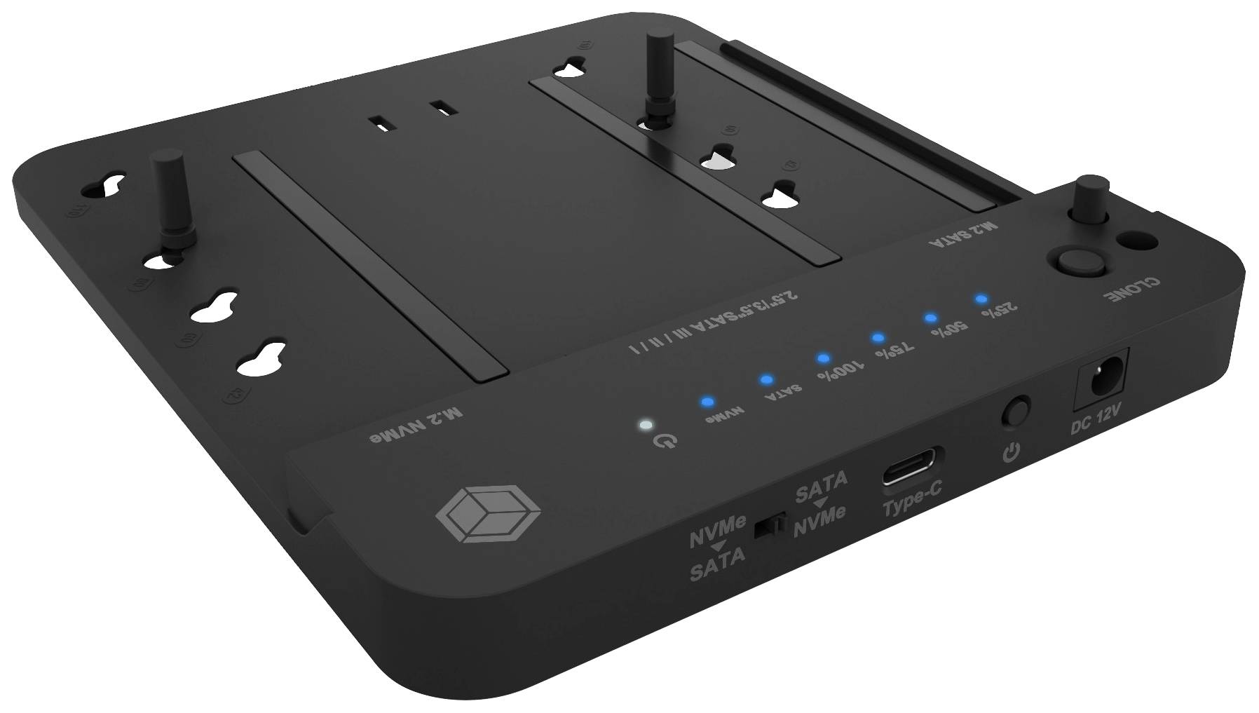 ICY BOX IB-2915MSCL-C31 USB-C® USB 3.2 (Gen 2) M.2 PCIe NVMe, M.2 SATA, SATA I, SATA II, SATA III Station de copiage pour disque