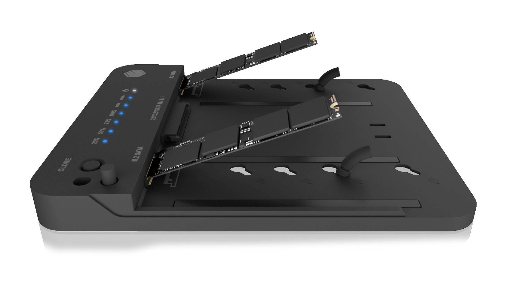 ICY BOX IB-2915MSCL-C31 USB-C® USB 3.2 (Gen 2) M.2 PCIe NVMe, M.2 SATA, SATA I, SATA II, SATA III Station de copiage pour disque