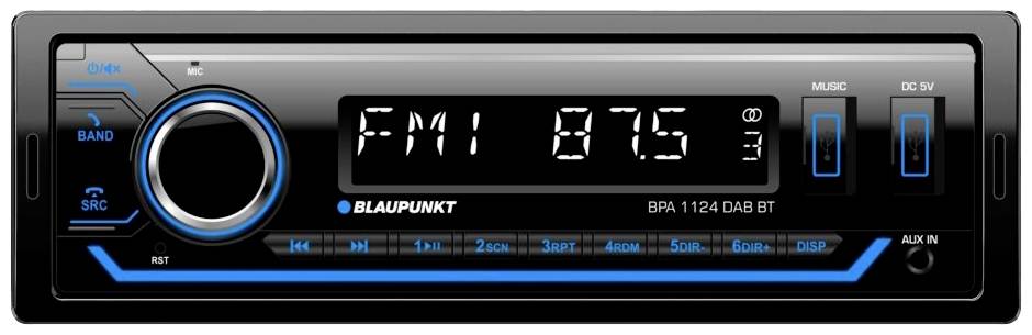 Autoradio Blaupunkt BPA 1124 DAB BT kit mains libres bluetooth, tuner DAB+