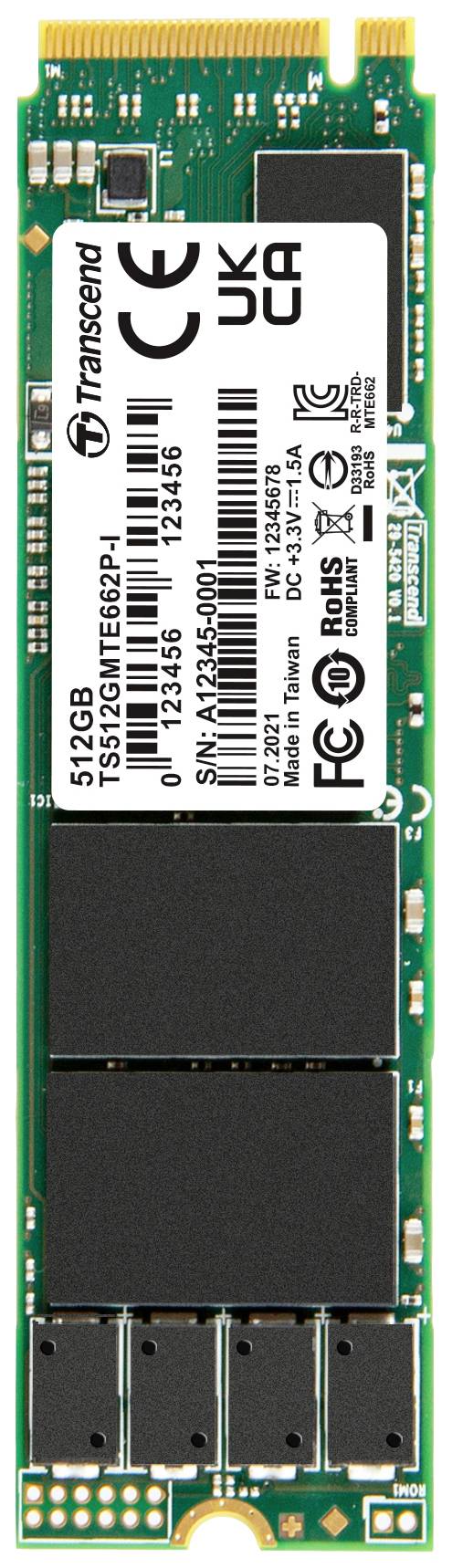 Transcend MTE662P-I 512 GB SSD interne NVMe/PCIe M.2 PCIe NVMe 3.0 x4 industriel TS512GMTE662P-I