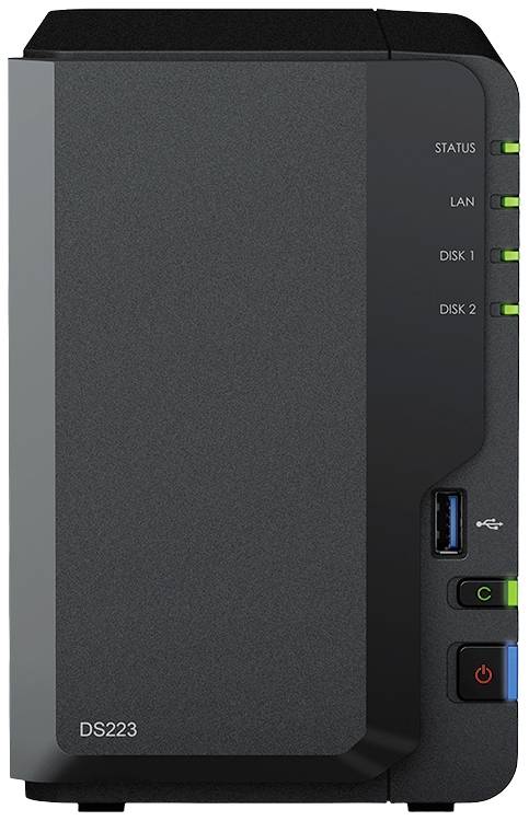 Boîtier serveur NAS Synology DiskStation DS223 0 GB 2 baie port USB 3.0 en façade, Logiciel et hardware Synology, cryptag