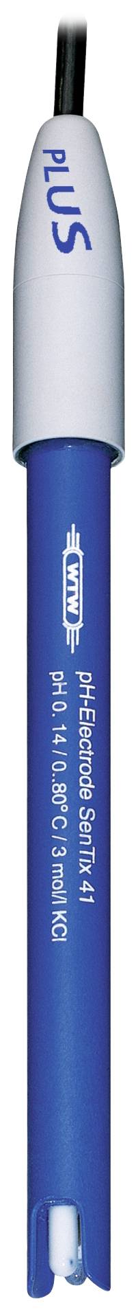 Un corps d'électrode bleu portant l'inscription 'pH 5510' et 'Sentix' montre une sonde d'électrode pour la mesure du pH.