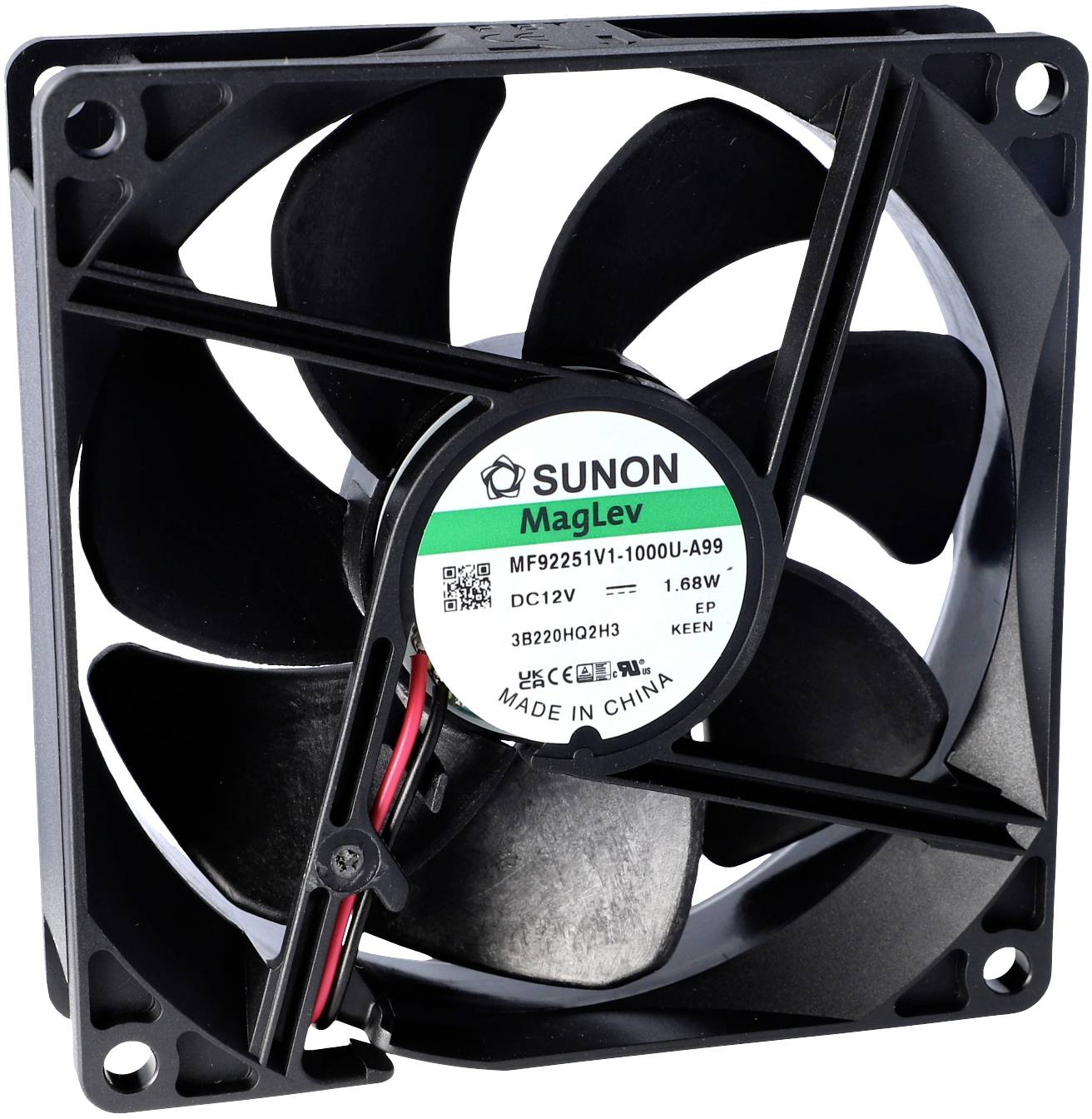 Sunon EE92251S2-1000U-999 Ventilateur axial 12 V/DC 76.43 m³/h (L x l x H) 25 x 92 x 92 mm