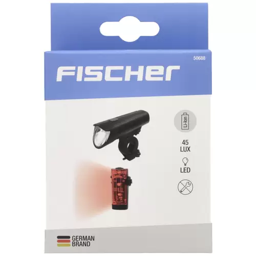 FISCHER FAHRRAD Kit d'éclairage de vélo 45 LUX, small-box LED noir FISCHER FAHRRAD Kit d'éclairage de vélo 45 LUX, small-box LED noir