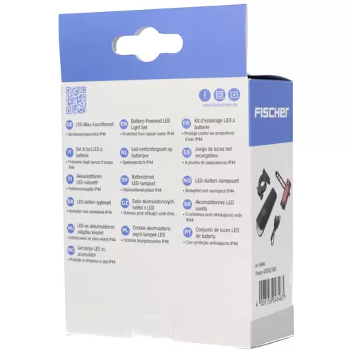 FISCHER FAHRRAD Kit d'éclairage de vélo 45 LUX, small-box LED noir FISCHER FAHRRAD Kit d'éclairage de vélo 45 LUX, small-box LED noir