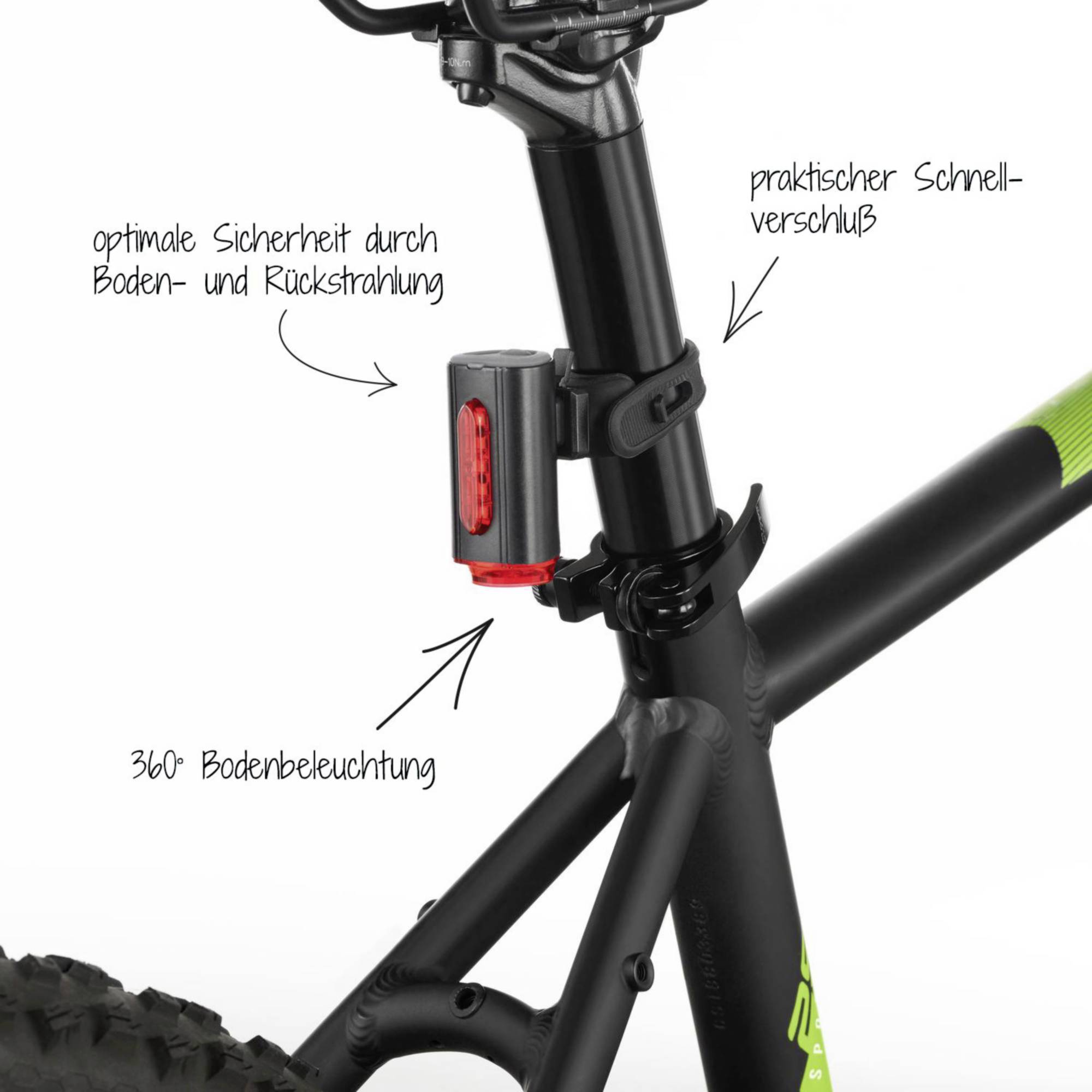 FISCHER FAHRRAD Feu arrière de vélo TWIN LED noir