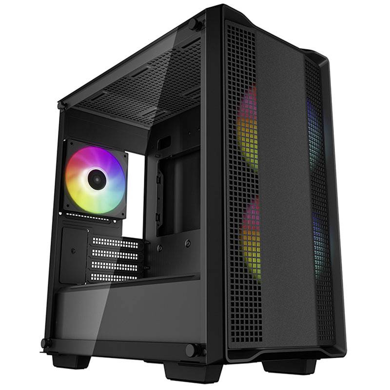 Micro-tour DeepCool CC360 Boîtier PC noir 3 ventilateurs LED pré-installés