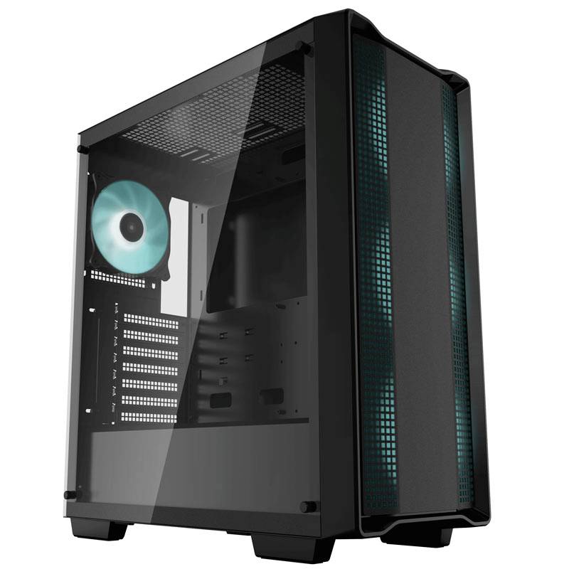 Tour midi DeepCool CC560 Boîtier PC noir 4 ventilateurs LED pré-installés