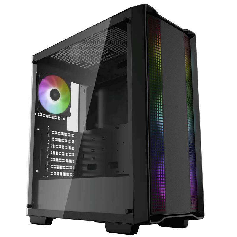 Tour midi DeepCool CC560 Boîtier PC noir 4 ventilateurs LED pré-installés