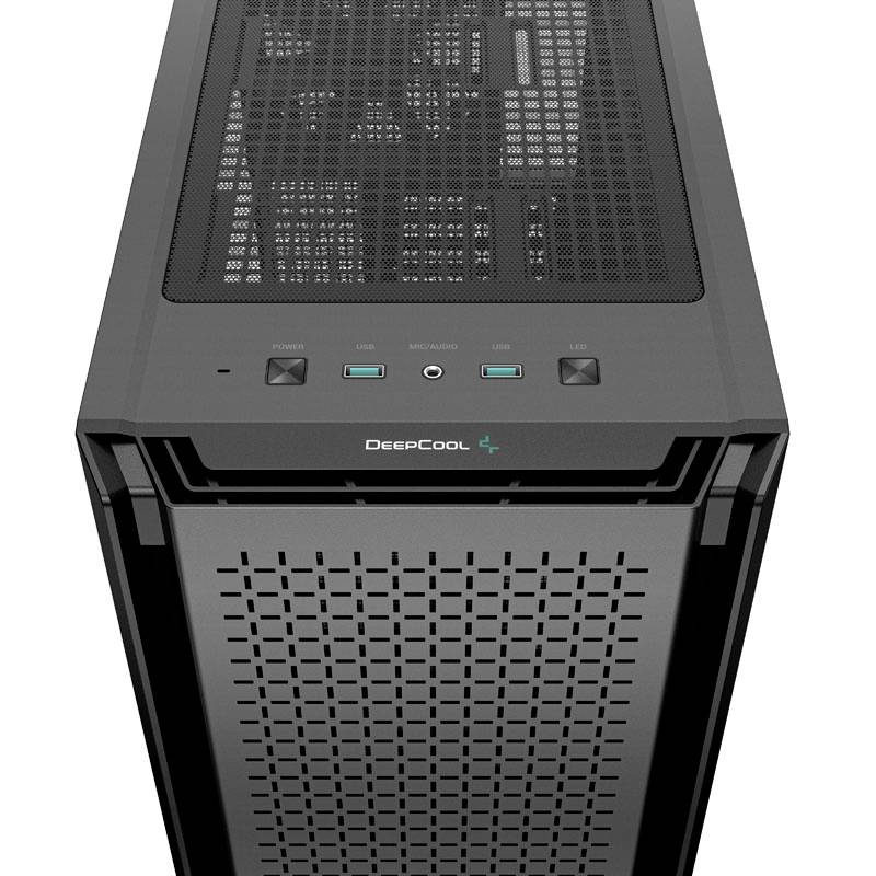 Tour midi DeepCool CG560 Boîtier PC noir 1 ventilateur pré-installé, 3 ventilateurs LED pré-installés