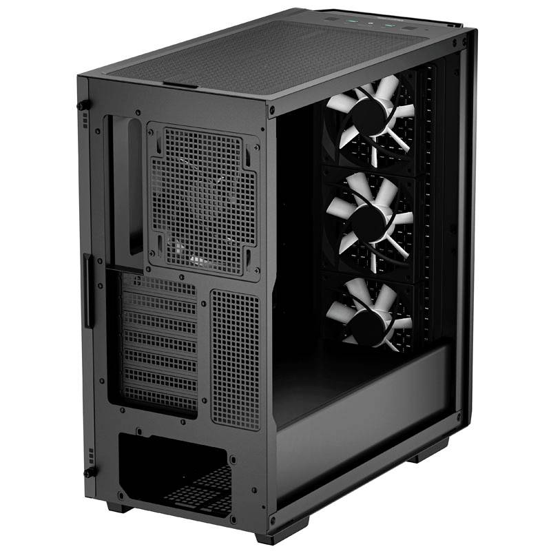 Tour midi DeepCool CG560 Boîtier PC noir 1 ventilateur pré-installé, 3 ventilateurs LED pré-installés