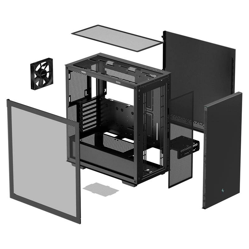 Tour midi DeepCool CH510 Boîtier PC noir 1 ventilateur pré-installé